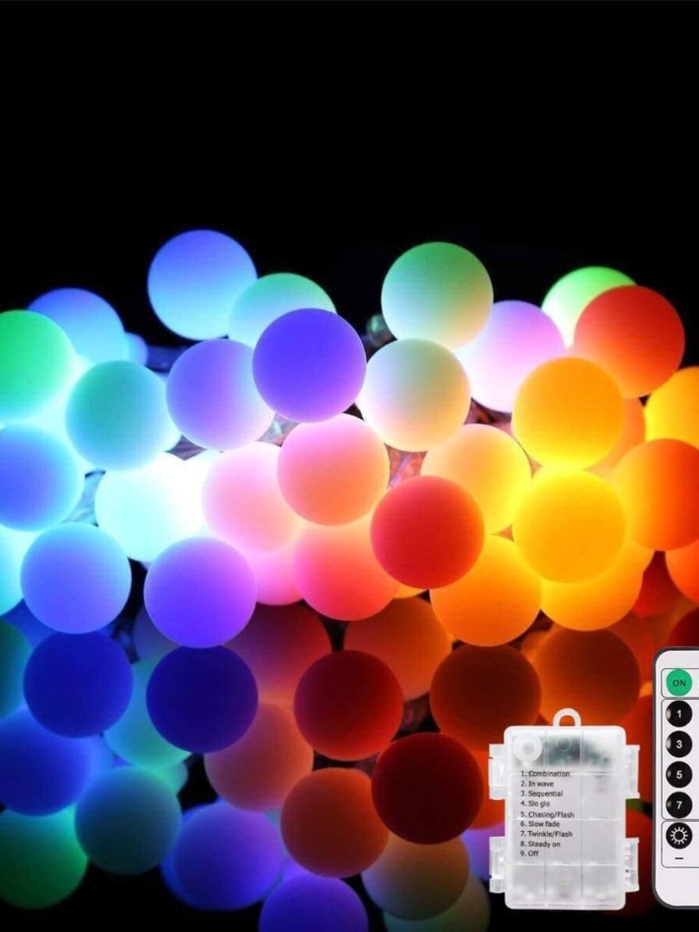 LED String Lights 18ft 50 LEDs Battery Operated String Lights with Remote 8 Mode